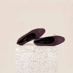 A. Soliani Como Flats in Wine Suede
